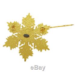 Authentic CHANEL Vintage CC Logos Rhinestone Brooch Pin Gold Corsage V22564