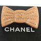 Authentic CHANEL Vintage CC Logos Rhinestone Ribbon Motif Brooch Pin NR10510h