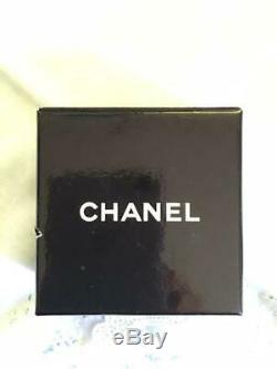Authentic Vintage CHANEL BROOCH Gold Plated Rhinestone CC Logo with Box & Bag