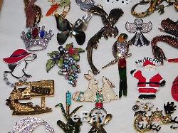 BREATHTAKING 100+PC costume/vintage repro/fashion brooch/pin ass't pins LOT/1