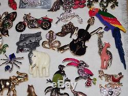 BREATHTAKING 100+PC costume/vintage repro/fashion brooch/pin ass't pins LOT/1