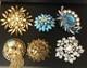 Beautiful Lot Large AB & Rhinestone Brooches Vintage Jewelry Preowned (lot B6)