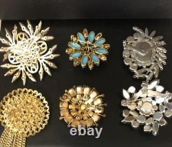 Beautiful Lot Large AB & Rhinestone Brooches Vintage Jewelry Preowned (lot B6)