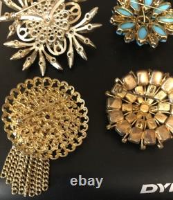 Beautiful Lot Large AB & Rhinestone Brooches Vintage Jewelry Preowned (lot B6)