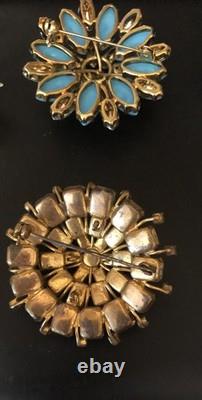 Beautiful Lot Large AB & Rhinestone Brooches Vintage Jewelry Preowned (lot B6)