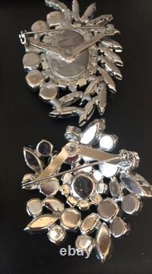 Beautiful Lot Large AB & Rhinestone Brooches Vintage Jewelry Preowned (lot B6)