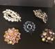 Beautiful Lot Large AB & Rhinestone Brooches Vintage Jewelry Preowned (lot B7)