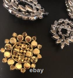 Beautiful Lot Large AB & Rhinestone Brooches Vintage Jewelry Preowned (lot B7)