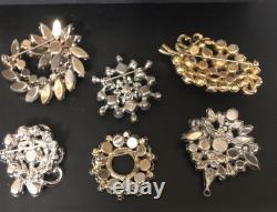 Beautiful Lot Large AB & Rhinestone Brooches Vintage Jewelry Preowned (lot B9)