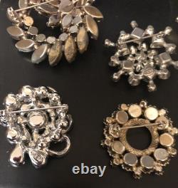 Beautiful Lot Large AB & Rhinestone Brooches Vintage Jewelry Preowned (lot B9)