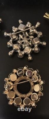 Beautiful Lot Large AB & Rhinestone Brooches Vintage Jewelry Preowned (lot B9)