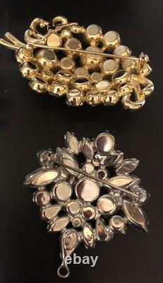 Beautiful Lot Large AB & Rhinestone Brooches Vintage Jewelry Preowned (lot B9)