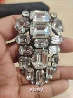 Big EISENBERG ORIGINAL 1930s SWAROVSKI crystal Dress/Fur Clip