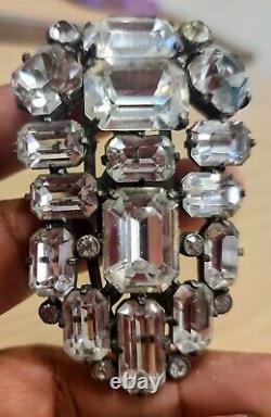 Big EISENBERG ORIGINAL 1930s SWAROVSKI crystal Dress/Fur Clip