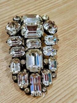 Big EISENBERG ORIGINAL 1930s SWAROVSKI crystal Dress/Fur Clip