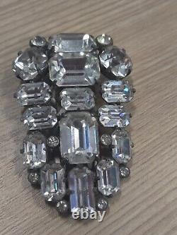 Big EISENBERG ORIGINAL 1930s SWAROVSKI crystal Dress/Fur Clip