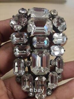 Big EISENBERG ORIGINAL 1930s SWAROVSKI crystal Dress/Fur Clip