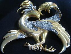 Big Rare Vintage Signed Reinad Griphon Bird Of Paradise Pin Brooch Book Cover Pc