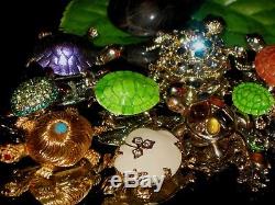 Big Vintage Estate Turtle Brooch Pin Jewelry Lot Monet Ab Rs Pave Rare Gift Look