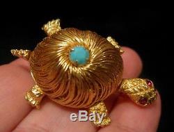 Big Vintage Estate Turtle Brooch Pin Jewelry Lot Monet Ab Rs Pave Rare Gift Look