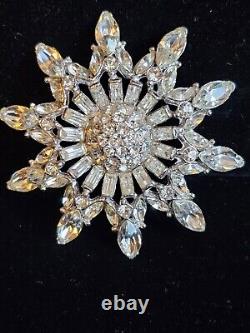 Bogoff Rhinestone Brooch Vtg