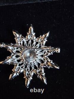 Bogoff Rhinestone Brooch Vtg