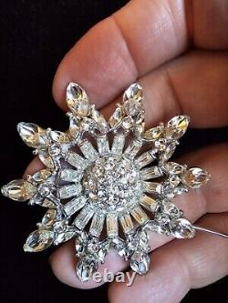 Bogoff Rhinestone Brooch Vtg