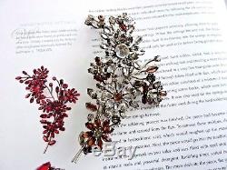 Book Piece Huge 5 Vintage Schreiner Trembler Rhinestone Floral Pin Brooch