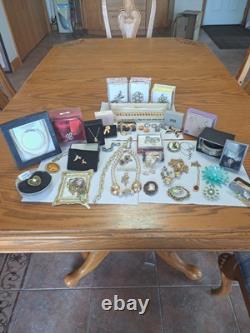 Brooches, Necklaces, Earrings and Bracelets Vintage Lot Some Signed 39 Pieces