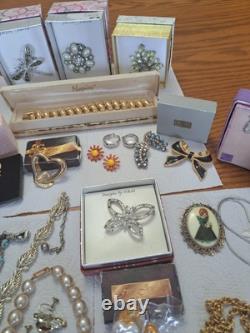 Brooches, Necklaces, Earrings and Bracelets Vintage Lot Some Signed 39 Pieces