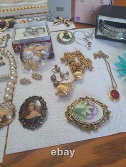 Brooches, Necklaces, Earrings and Bracelets Vintage Lot Some Signed 39 Pieces