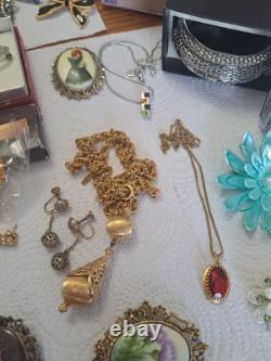 Brooches, Necklaces, Earrings and Bracelets Vintage Lot Some Signed 39 Pieces