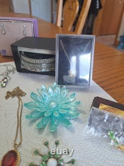 Brooches, Necklaces, Earrings and Bracelets Vintage Lot Some Signed 39 Pieces