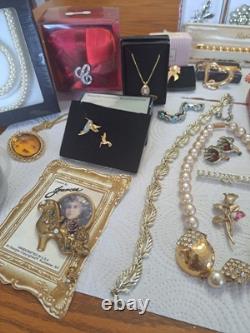 Brooches, Necklaces, Earrings and Bracelets Vintage Lot Some Signed 39 Pieces
