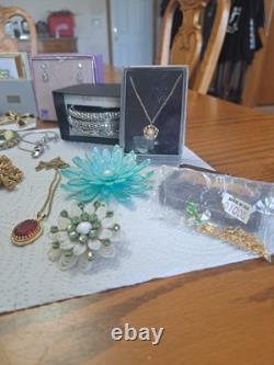 Brooches, Necklaces, Earrings and Bracelets Vintage Lot Some Signed 39 Pieces