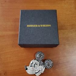 Butler & Wilson Mickey Mouse Rhinestone Brooch with Box Disney Vintage Rare