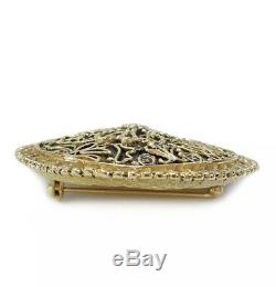CHANEL Gold Plated CC Vintage Round Pin Brooch