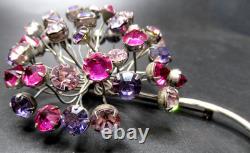 CIS or SCHREINER Pink Purple Rhinestone Dandelion Puff Vintage Pin Brooch CIS or SCHREINER Pink Purple Rhinestone Dandelion Puff Vintage Pin Brooch