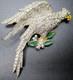 CORO Sparkling Ice Rhinestone Enamel Bird Early Vintage Pin Brooch