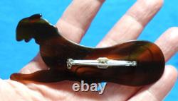 Celluloid Rhinestone Celluloid Jaguar Brooch Pin Vintage