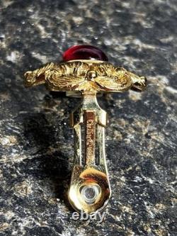 Christian Dior Vintage Rhinestone Highlighted Flower Brooch Victorian Style