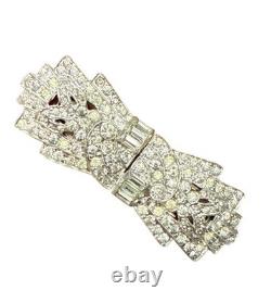 Coro Duette Art Deco Rhinestone Brooch Clip Vintage 1930s Patent 2066969 Originl