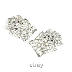 Coro Duette Art Deco Rhinestone Brooch Clip Vintage 1930s Patent 2066969 Originl
