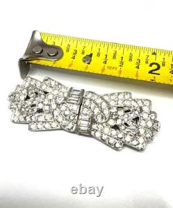 Coro Duette Art Deco Rhinestone Brooch Clip Vintage 1930s Patent 2066969 Originl