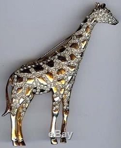 Coro Wonderful Huge Vintage Rhinestone Giraffe Pin Brooch