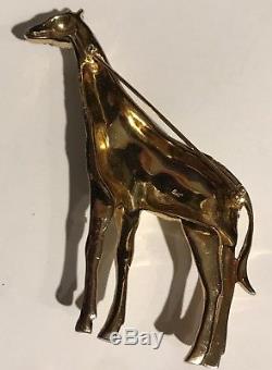 Coro Wonderful Huge Vintage Rhinestone Giraffe Pin Brooch