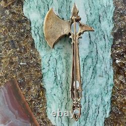 Crown Trifari Alfred Philippe Vintage Trifanium Moonstone Axe Brooch Pin Signed
