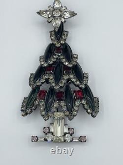 DEFECTIVE LAWRENCE VRBA Large Vintage Rhinestone Christmas Tree Pin Broo G3D DEFECTIVE LAWRENCE VRBA Large Vintage Rhinestone Christmas Tree Pin Broo G3D