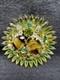 Delizza & Elster Juliana D&E Vintage Green Glass & Rhinestone Brooch STUNNING