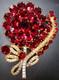 EISENBERG ORIGINAL Huge Red Rhinestone Flower Vintage Fur Clip